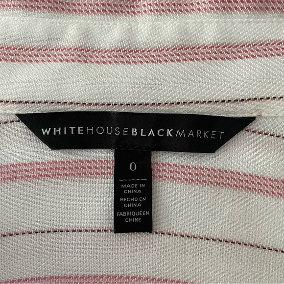 BHWM pink and Ivory long sleeve button down classic blouse, striped, Sz 0 - Picture 2 of 11